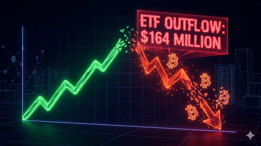 Outflow ETF Bitcoin $164M
