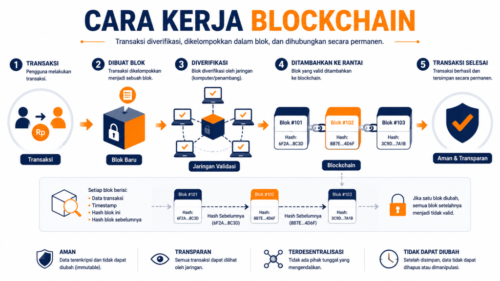 cara kerja blockchain bitcoin