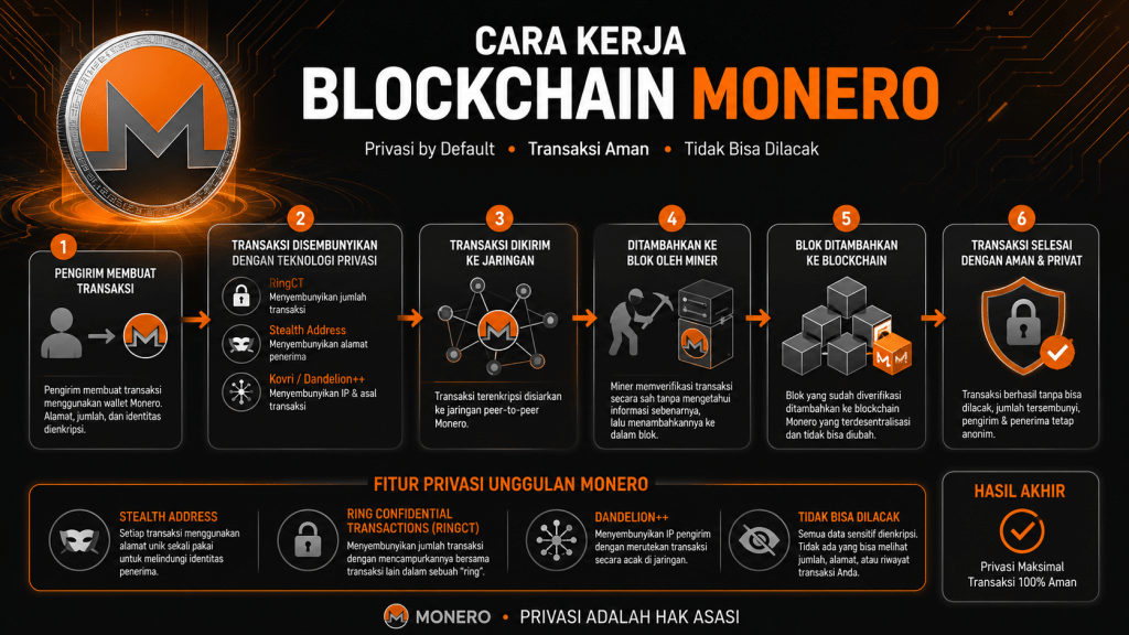 cara kerja blockchain monero